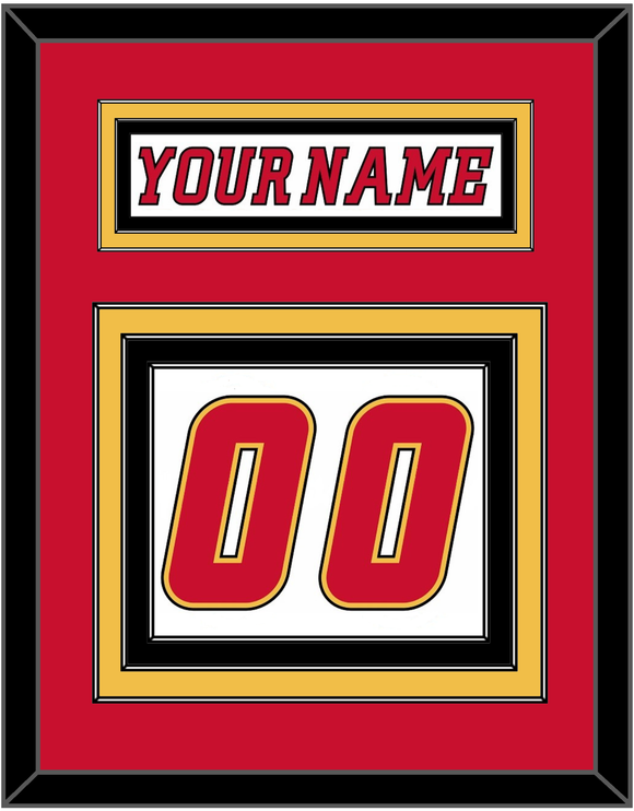 Calgary Nameplate & Number (Back) - Road White (2007-2017) - Triple Mat 2