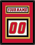 Calgary Nameplate & Number (Back) - Road White (2007-2017) - Triple Mat 2