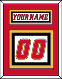 Calgary Nameplate & Number (Back) - Road White (2007-2017) - Triple Mat 2