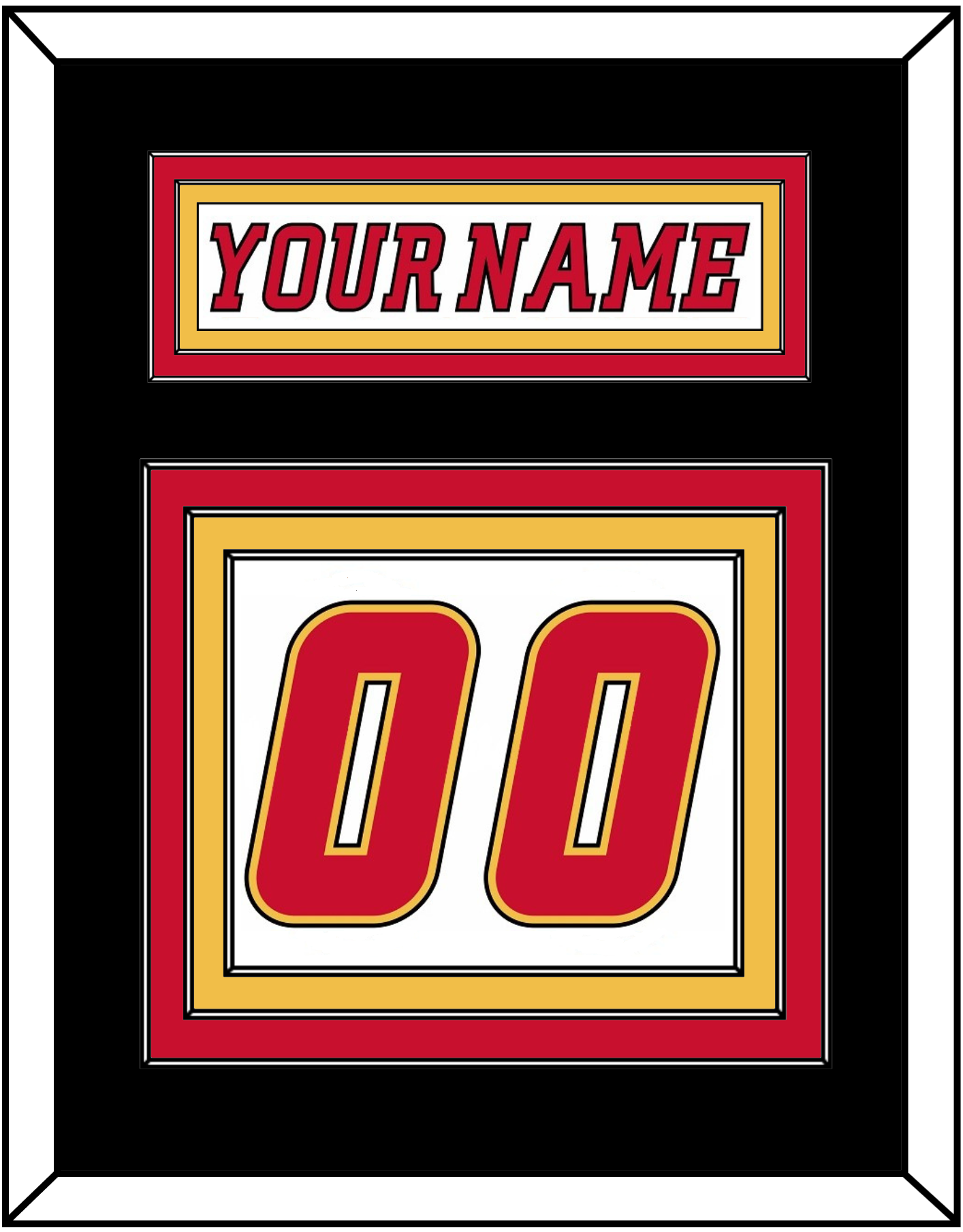Calgary Nameplate & Number (Back) - Road White (2007-2017) - Premier Tier 3