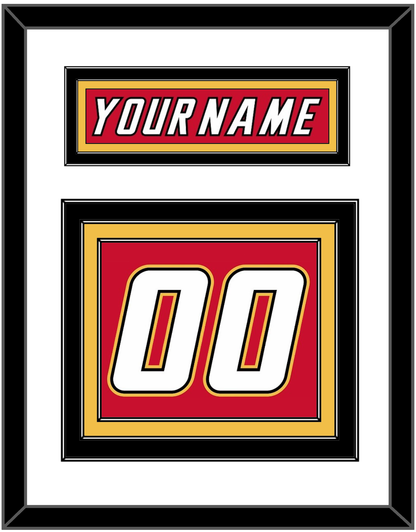 Calgary Nameplate & Number (Back) - Road Red (1995-2000) - Premier Tier 1