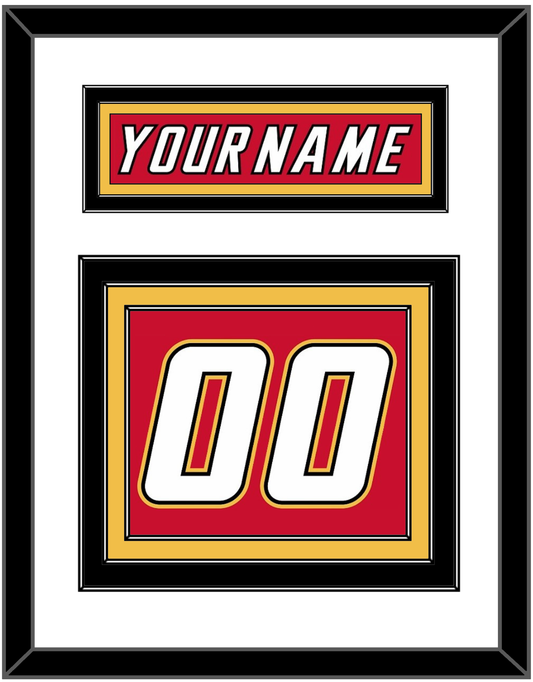 Calgary Nameplate & Number (Back) - Road Red (1995-2000) - Premier Tier 1
