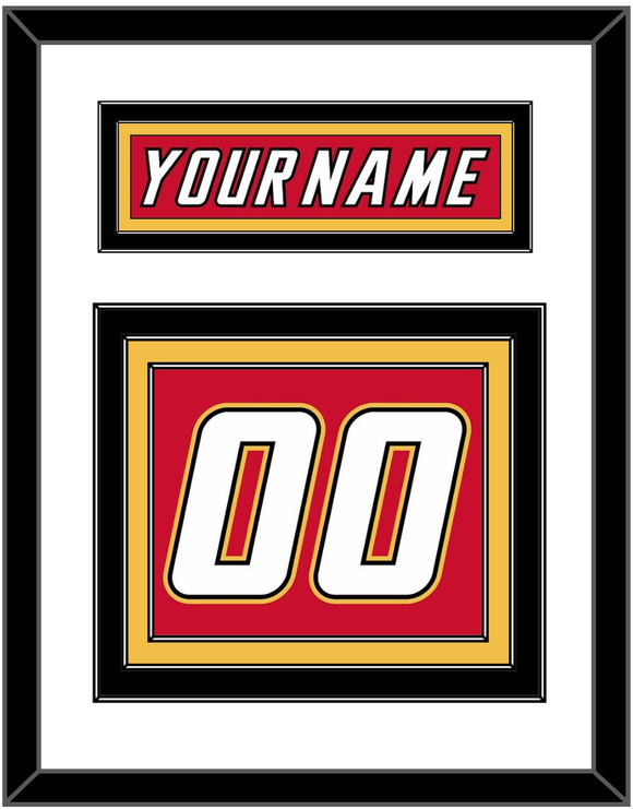 Calgary Nameplate & Number (Back) - Road Red (1995-2000) - Triple Mat 1