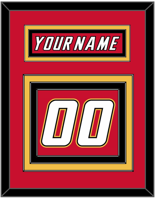 Calgary Nameplate & Number (Back) - Road Red (1995-2000) - Premier Tier 2