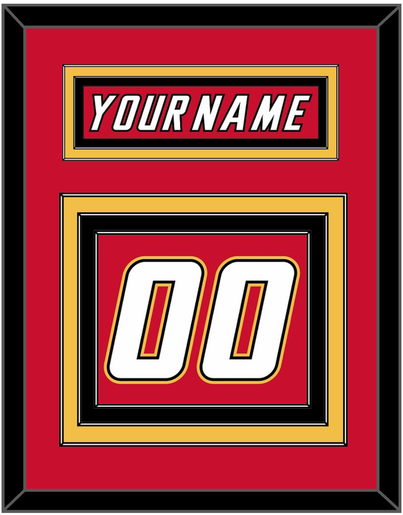 Calgary Nameplate & Number (Back) - Road Red (1995-2000) - Triple Mat 2