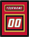 Calgary Nameplate & Number (Back) - Road Red (1995-2000) - Triple Mat 2