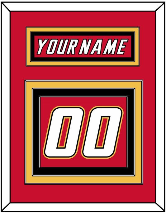Calgary Nameplate & Number (Back) - Road Red (1995-2000) - Premier Tier 2