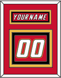 Calgary Nameplate & Number (Back) - Road Red (1995-2000) - Triple Mat 2