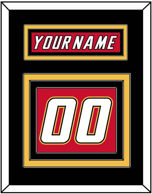 Calgary Nameplate & Number (Back) - Road Red (1995-2000) - Premier Tier 3