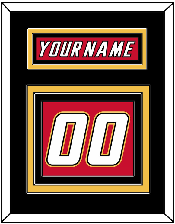 Calgary Nameplate & Number (Back) - Road Red (1995-2000) - Triple Mat 3