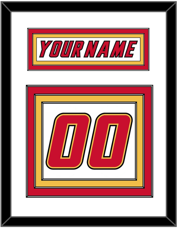 Calgary Nameplate & Number (Back) - Home White (1995-2000) - Triple Mat 1