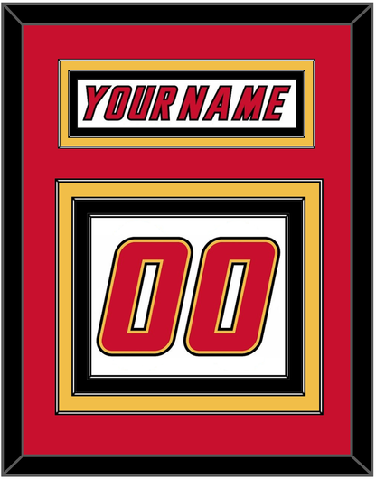 Calgary Nameplate & Number (Back) - Home White (1995-2000) - Premier Tier 2