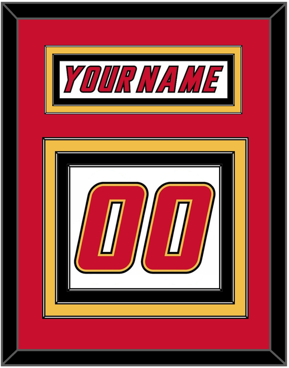 Calgary Nameplate & Number (Back) - Home White (1995-2000) - Triple Mat 2