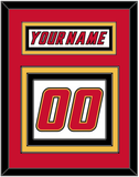Calgary Nameplate & Number (Back) - Home White (1995-2000) - Triple Mat 2