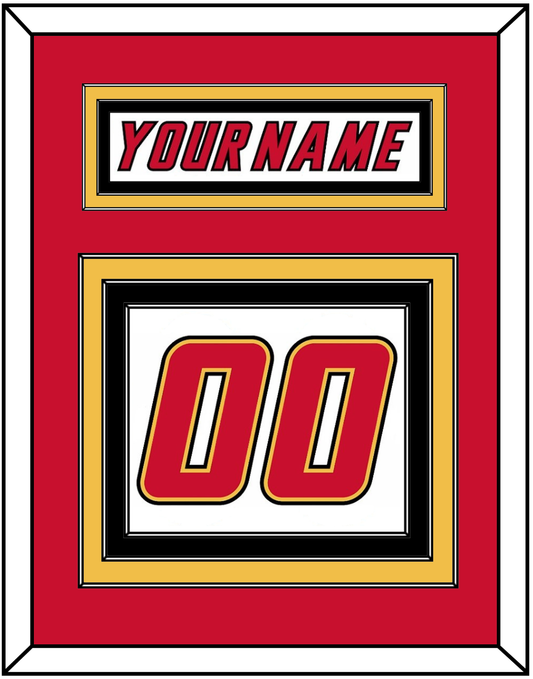 Calgary Nameplate & Number (Back) - Home White (1995-2000) - Premier Tier 2