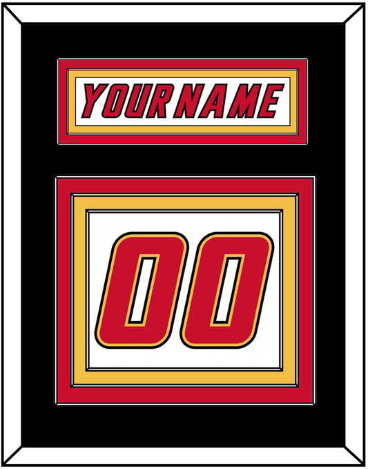 Calgary Nameplate & Number (Back) - Home White (1995-2000) - Premier Tier 3