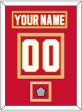 Calgary Nameplate & Number (Back) With Stanley Cup Finals Patch - Road Red (1980-1994) - Double Mat 2