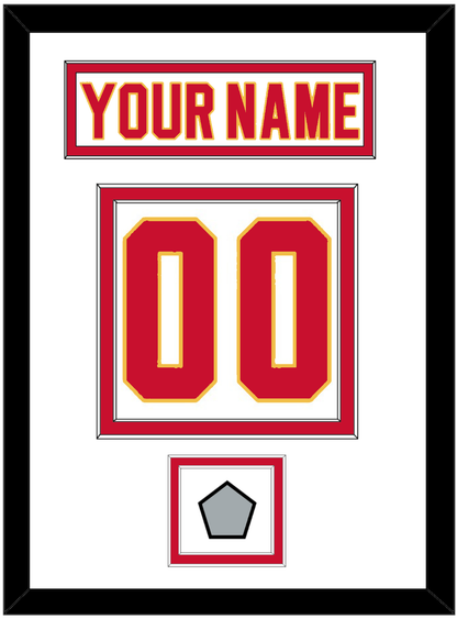 Calgary Nameplate & Number (Back) With Stanley Cup Finals Patch - Home White (1980-1994) - Signature Tier 1