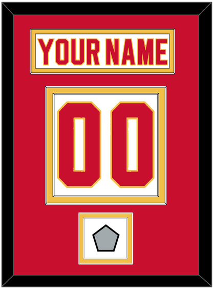 Calgary Nameplate & Number (Back) With Stanley Cup Finals Patch - Home White (1980-1994) - Signature Tier 2