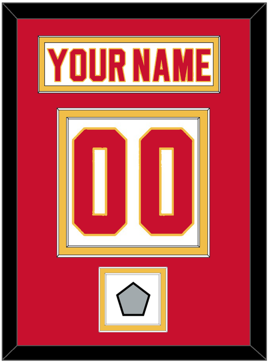 Calgary Nameplate & Number (Back) With Stanley Cup Finals Patch - Home White (1980-1994) - Signature Tier 2
