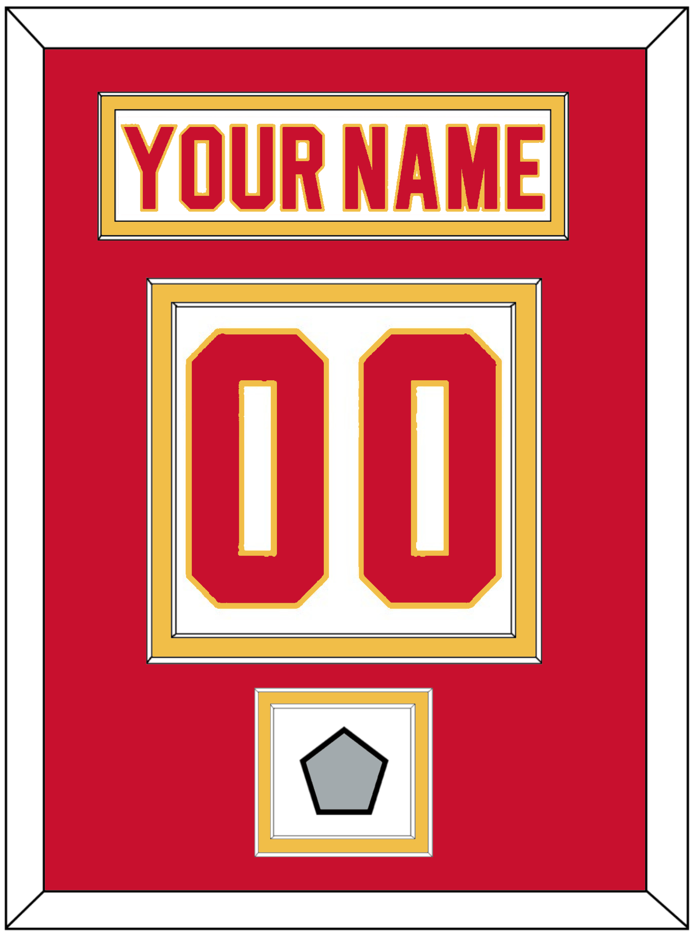 Calgary Nameplate & Number (Back) With Stanley Cup Finals Patch - Home White (1980-1994) - Signature Tier 2