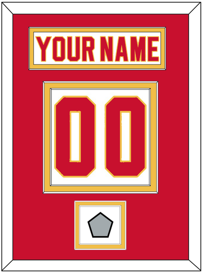 Calgary Nameplate & Number (Back) With Stanley Cup Finals Patch - Home White (1980-1994) - Signature Tier 2