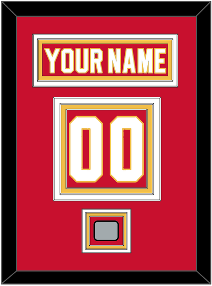 Calgary Nameplate & Number (Back) With Stanley Cup Finals Patch - Road Red (1980-1994) - Premier Tier 2