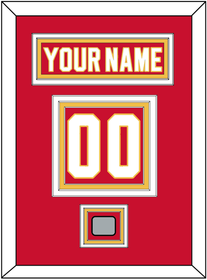 Calgary Nameplate & Number (Back) With Stanley Cup Finals Patch - Road Red (1980-1994) - Premier Tier 2