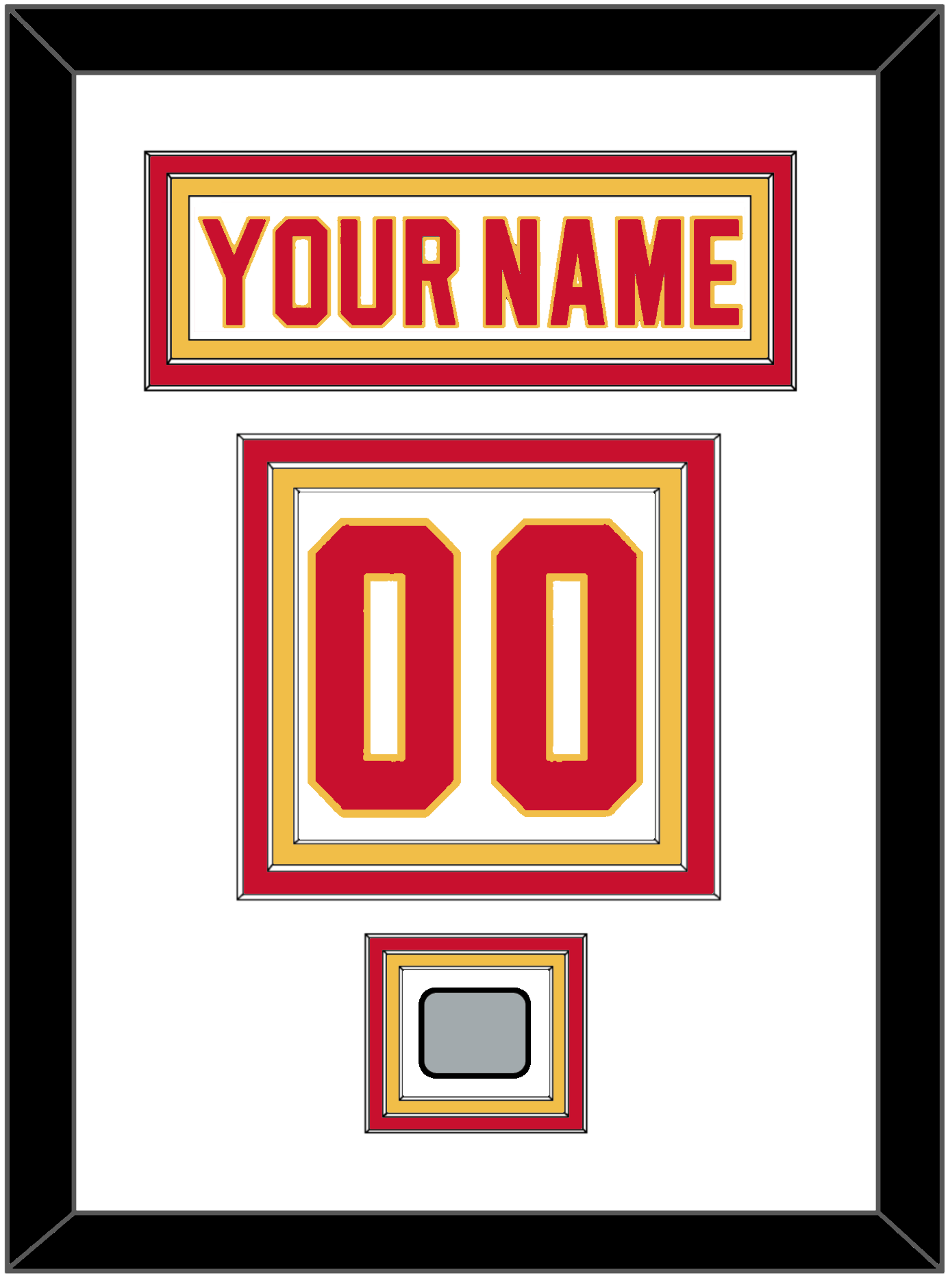 Calgary Nameplate & Number (Back) With Stanley Cup Finals Patch - Home White (1980-1994) - Premier Tier 1