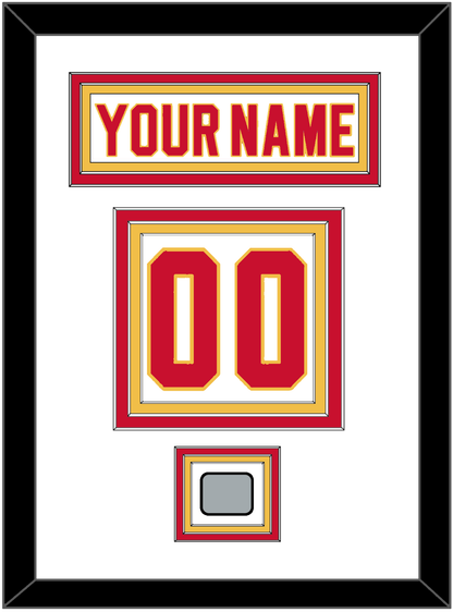 Calgary Nameplate & Number (Back) With Stanley Cup Finals Patch - Home White (1980-1994) - Premier Tier 1