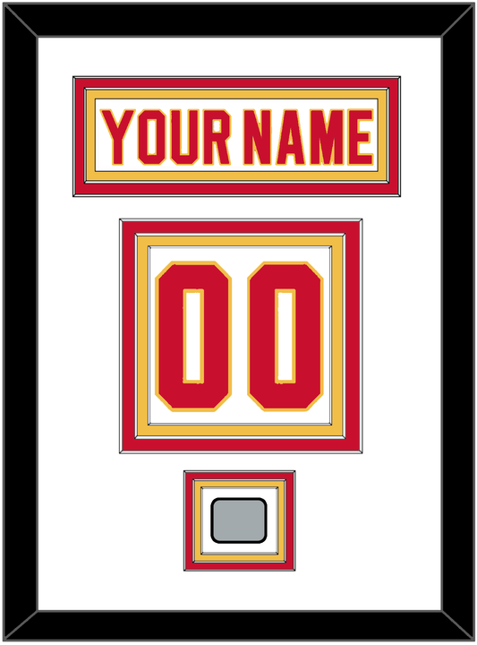 Calgary Nameplate & Number (Back) With Stanley Cup Finals Patch - Home White (1980-1994) - Premier Tier 1
