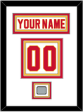 Calgary Nameplate & Number (Back) With Stanley Cup Finals Patch - Home White (1980-1994) - Triple Mat 1