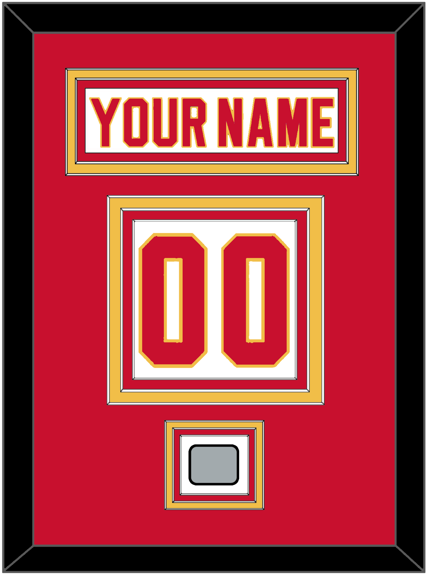 Calgary Nameplate & Number (Back) With Stanley Cup Finals Patch - Home White (1980-1994) - Premier Tier 2