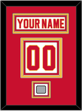 Calgary Nameplate & Number (Back) With Stanley Cup Finals Patch - Home White (1980-1994) - Triple Mat 2