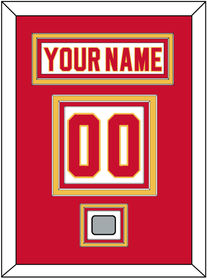 Calgary Nameplate & Number (Back) With Stanley Cup Finals Patch - Home White (1980-1994) - Premier Tier 2