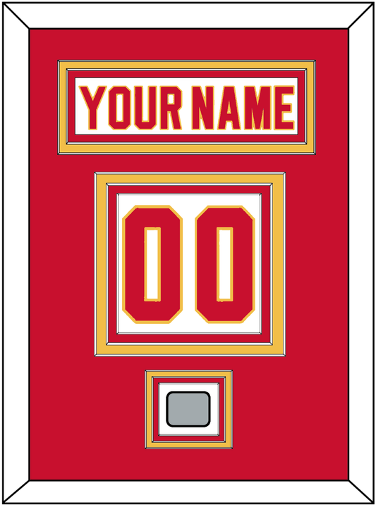 Calgary Nameplate & Number (Back) With Stanley Cup Finals Patch - Home White (1980-1994) - Premier Tier 2