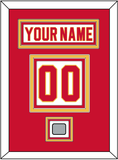 Calgary Nameplate & Number (Back) With Stanley Cup Finals Patch - Home White (1980-1994) - Triple Mat 2