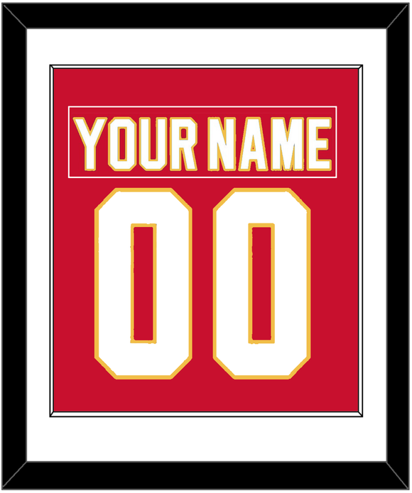 Calgary Nameplate & Number (Back) Combined - Home Red - Single Mat 1