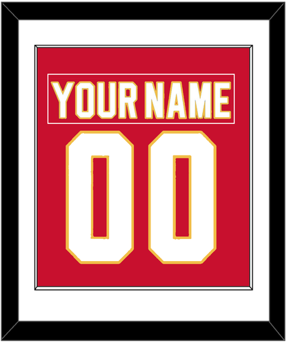 Calgary Nameplate & Number (Back) Combined - Road Red (1980-1994) - Essential Tier 1