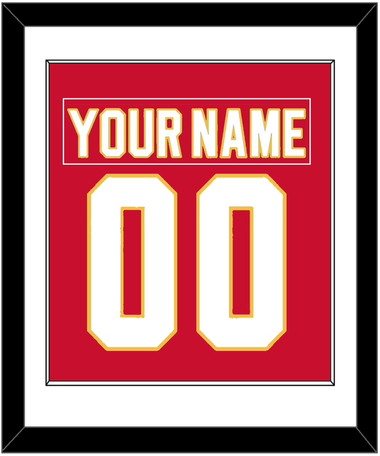 Calgary Nameplate & Number (Back) Combined - Road Red (1980-1994) - Essential Tier 1