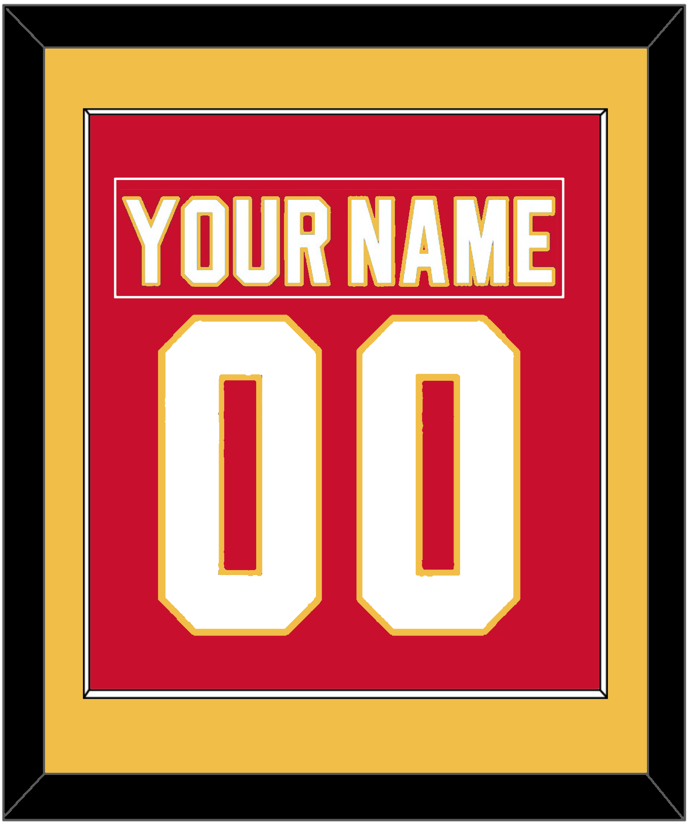 Calgary Nameplate & Number (Back) Combined - Road Red (1980-1994) - Essential Tier 2