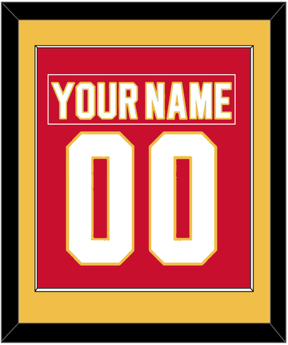 Calgary Nameplate & Number (Back) Combined - Road Red (1980-1994) - Essential Tier 2