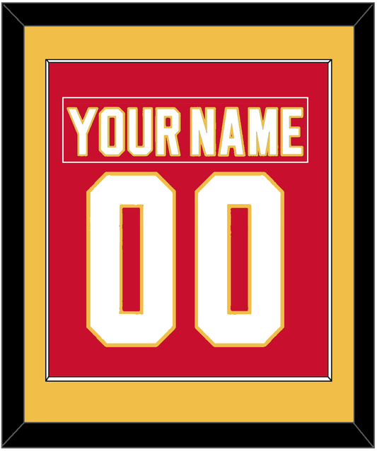 Calgary Nameplate & Number (Back) Combined - Road Red (1980-1994) - Essential Tier 2