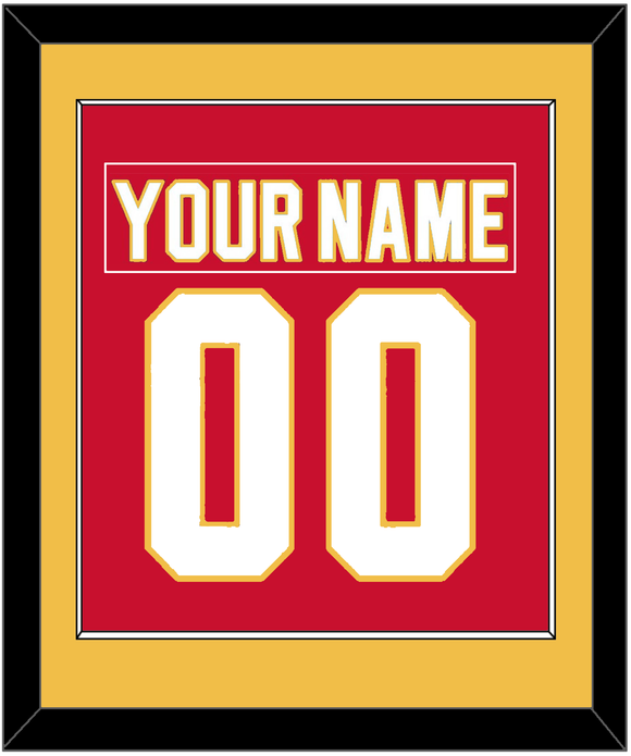 Calgary Nameplate & Number (Back) Combined - Home Red - Single Mat 2