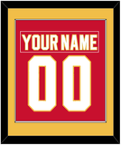 Calgary Nameplate & Number (Back) Combined - Home Red - Single Mat 2