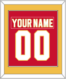 Calgary Nameplate & Number (Back) Combined - Home Red - Single Mat 2