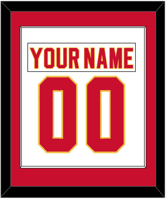 Calgary Nameplate & Number (Back) Combined - Home White (1980-1994) - Essential Tier 1