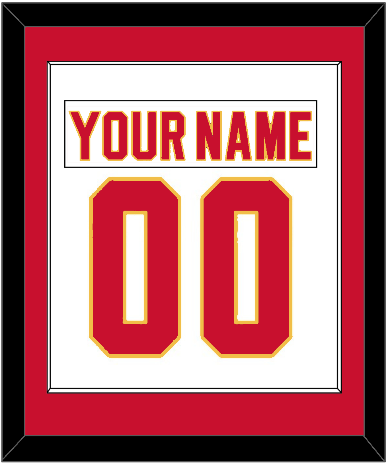 Calgary Nameplate & Number (Back) Combined - Road White - Essential Tier 1
