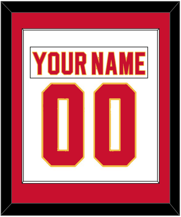 Calgary Nameplate & Number (Back) Combined - Road White - Single Mat 1