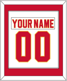 Calgary Nameplate & Number (Back) Combined - Road White - Single Mat 1